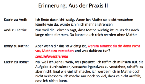 Erinnerung: Aus der Praxis II