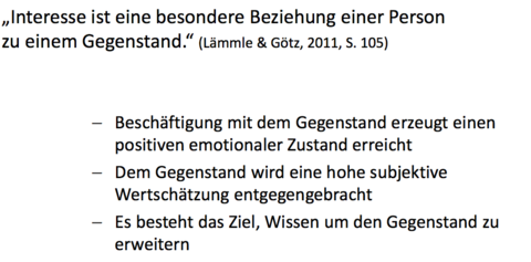 Interesse Def? 3 Unterpunkte