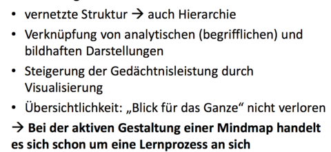 Vorteil von Mindmaps --> auf Arbeitsweise unseres Gehirns abgestimmt