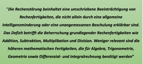 Definition F 81.2 Rechenstörung