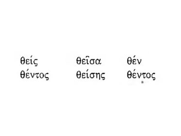 Second Aorist Active Participle for τίθημι