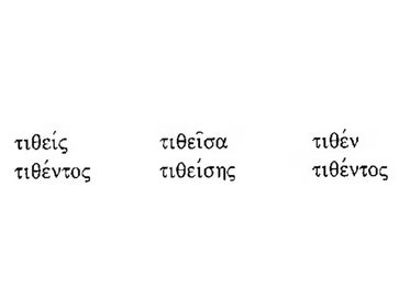 Present Active Participle for τίθημι