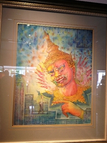 พญามารเตือนสติ 2536 สีน้ำ ปากกา