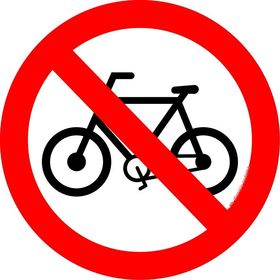 Proibido trânsito de bicicletas
