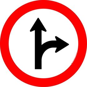 Siga em frente ou à direita