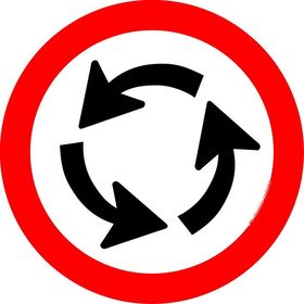 Sentido de circulação na rotatória