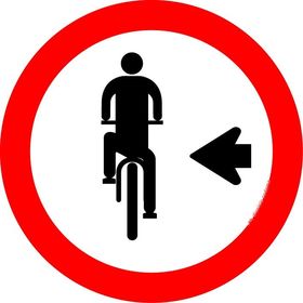 Ciclista, transite à esquerda