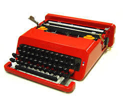 1969 - Valentine Typewriter Ettore Sottssas Jr. & Perry King - Italy/England Sleek, manual portable typewriter: bright red color/name...