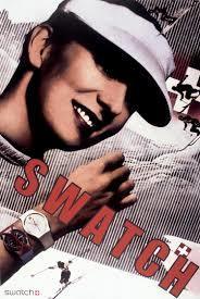 1984 - Poster for Swatch Paula Scher - USA/Switzerland Appropriates elements from a Herbert Matter Swiss tourism poster from 1934; photom...