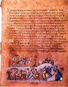 Rebbeca and Eliezer at the Well and Jacob Wrestling the Angel, from the "Vienna Genesis" Early Byzantine Europe. Early sixth century C.E....