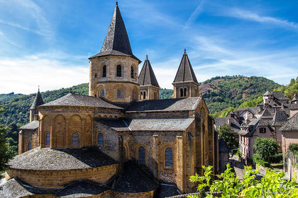 Church of Sainte-Foy Conques, France. Romanesque Europe. Church: c. 1050-1139 C.E.; Reliquary: nineteenth C.E., with later additions. Sto...