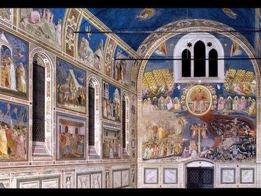 Arena (Scrovegni) Chapel, including "Lamentation" Padua, Italy. Unknown architect; Giotto di Bondone (artist). Chapel: c. 1303 C.E.; Fres...