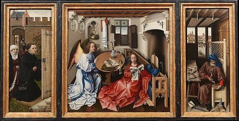 Annunciation Triptych (Merode Altarpiece) Workshop of Robert Campin. 1427-1432 C.E. Oil on Wood