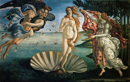 "Birth of Venus" Sandro Botticelli. c. 1484 - 1486 C.E. Tempera on canvas.