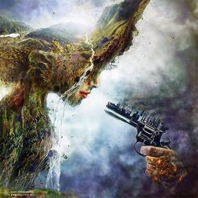 Se muestra de que el humano esta destruyendo el planeta y los ecosistemas con todas las cosas que hacen.
