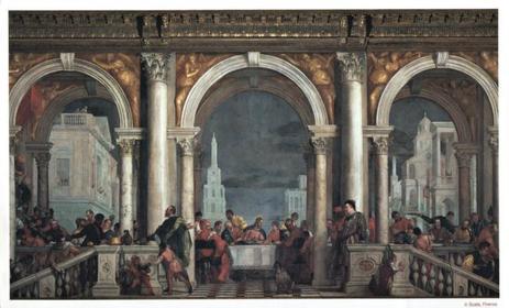 Paolo Veronese "Cena en casa de Levi", 1573. Venecia, Gallerie dell'Accademia. -Las cenas suelen ser de formato apaisado y destinadas a r...