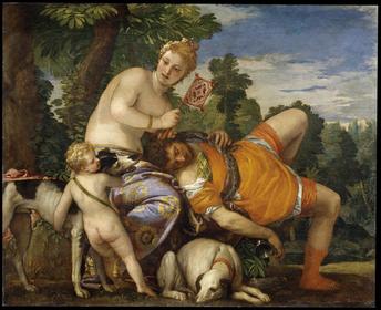 Paolo Veronese "Venus y Adonis" 1580-1581, Madrid. Museo del Prado. -Valor semántico de la Naturaleza en ausencia total de arquitecturas....