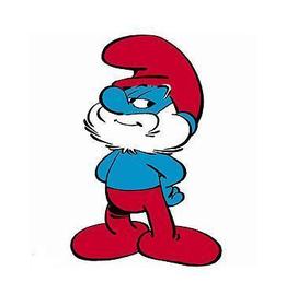 Il est vieux, sage et sérieux. Il est tout bleu avec une barbe blanche