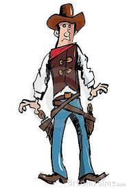 Il est grand et mince. Il a les cheveux noirs. C'est un gentil cow-boy!