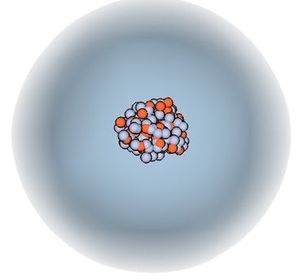 Why do the electrons in an atom don't fly off?
