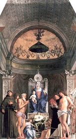 Giovanni Bellini, "Pala de san Job" (1480) Venecia, Gallerie dell'Accademia -Ubicada esta pala en la Iglesia de san Giobbe. -Unificación ...