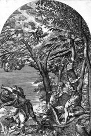 Martino Rota según Tiziano, "Muerte de san Pedro Mártir". Estampa calcográfica. -La obra de Tiziano conocida hoy a través de copias y de ...