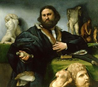 Lorenzo Lotto, "Retrato de Andrea Odoni" (1527) Hampton Court, The Royal Collection. -Imagen asociada al "coleccionismo". -Grandes colecc...
