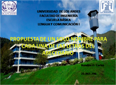 Propuesta de un solo nombre para cada una de las letras del abecedario