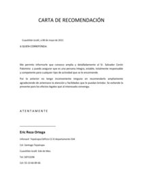 Cartas de Recomendación. (2811- 2813)