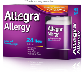 Brand name: Allegra Generic name: Fexofenadine