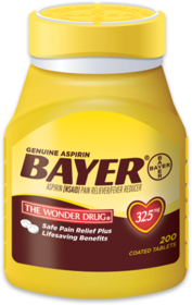 Brand name: Bayer Generic name: Aspirin
