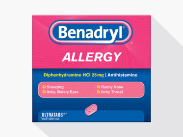 Brand name: Benadryl Generic name: Diphenhydramine