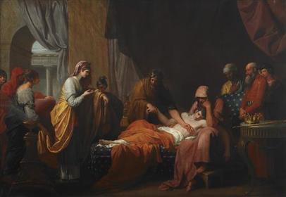 Benjamin West, Miłość Antiocha i Stratonike, 1770