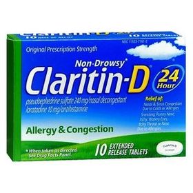 Brand name: Claritan-D 24 hour Generic name: Loratadine and pesudoephedrine