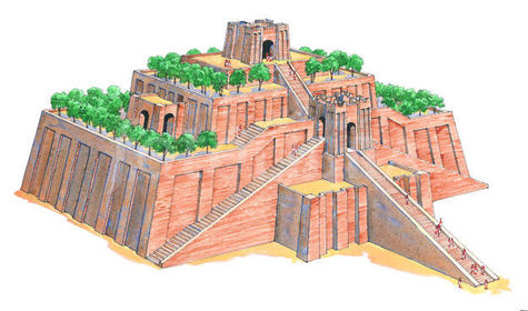 The massive platform that the Sumerians built their religious temples on