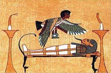 Ancient Egyptians thought that when someone died Ka, or the life force, left the physical body; The Ka could drink and eat, but was stuck...