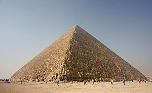 Largest of the 3 pyramids at Giza; built by King Khufu; the only monument of the 7 Wonders of the Ancient World to survive