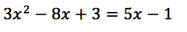Solve for x.