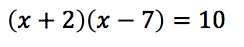 solve for x.