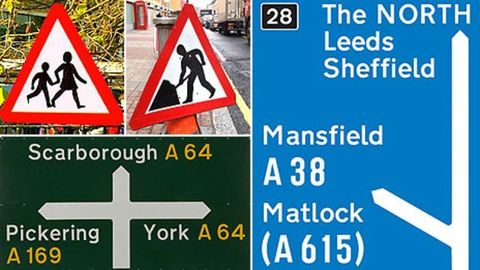 Which 2 designers created road signs and why was the design so effective?