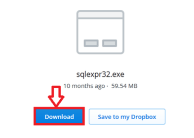 Haga clic en la opción Download, para iniciar con la descarga del SQL.