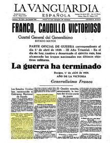 1 D'ABRIL DE 1939 FINAL DE LA GUERRA