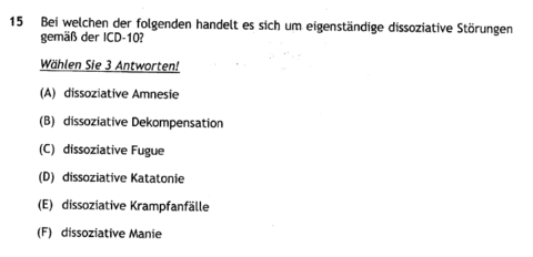 A, C und E