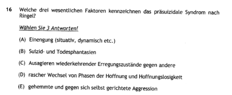 A, B und E