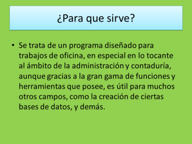 Información de que Excel.