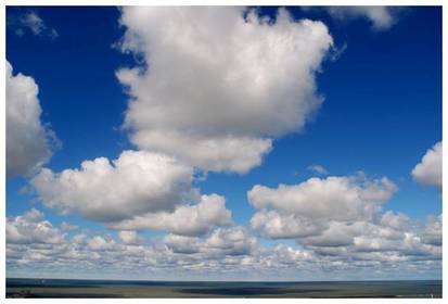 Cumulus clouds Medium height White or dark Can bring showers of rain