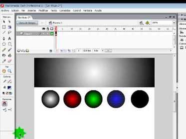 Cuando se desea que un símbolo gráfico presente un efecto de animación donde cambie de color en el escenario se realiza la siguiente acci...