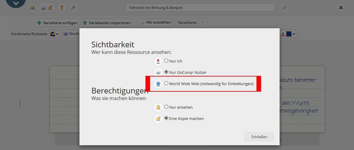 Ressourcen Veröffentlichen