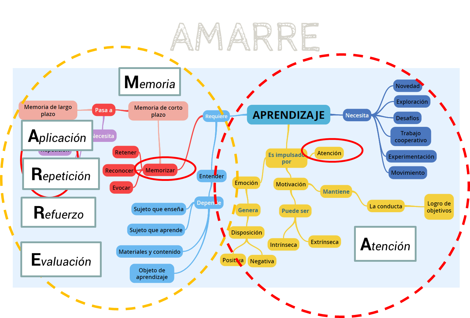 Síntesis de los componentes del AMARRE de los aprendizajes