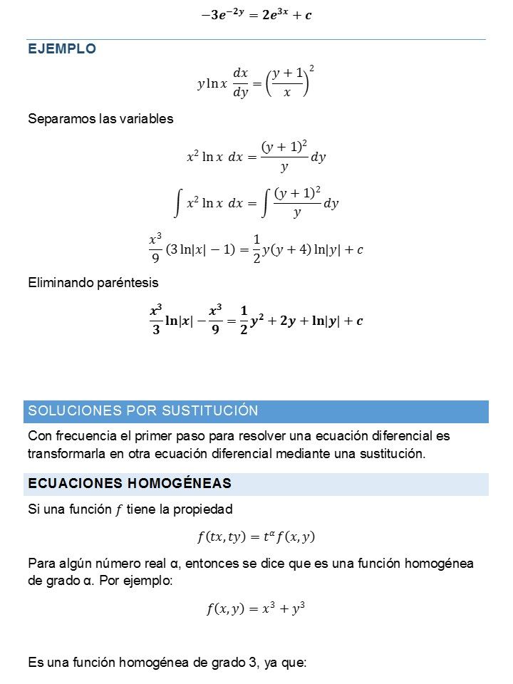 Encuadre de conocimientos Ecuaciones Diferenciales